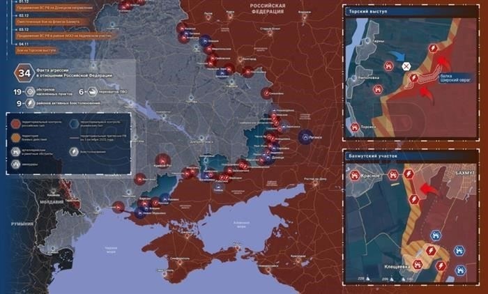 Ключевые городские районы, находящиеся в осаде или подвергающиеся интенсивному обстрелу