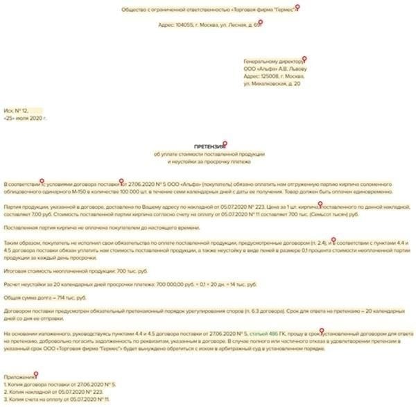 Что означает признание претензии?