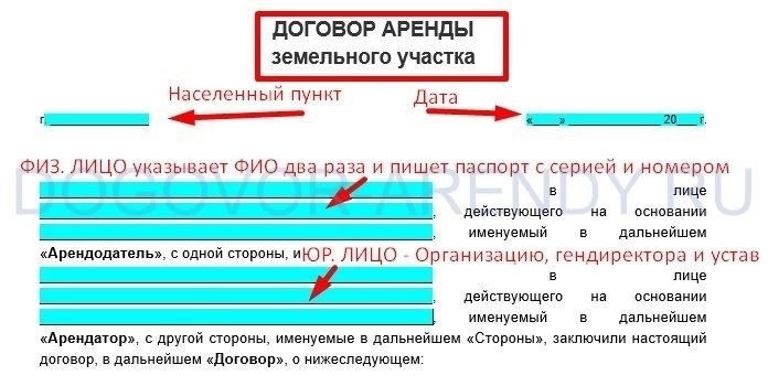 Бланк договора аренды сельскохозяйственной земли