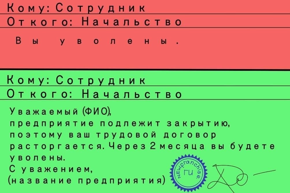 Юридические права работников, потерявших работу в связи с закрытием компании