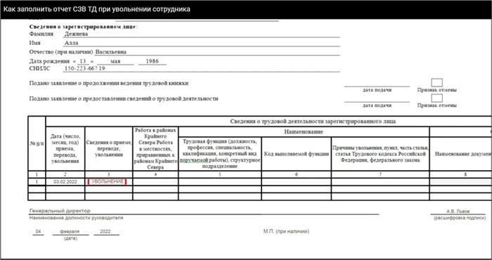 Что такое форма СЗВ-ТД?