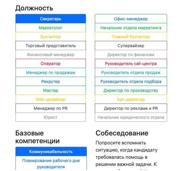 Критерии отбора на конкретные программы