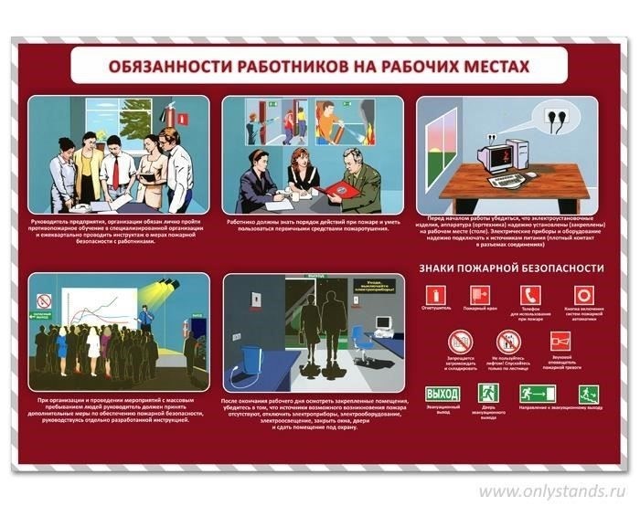 Обязанности сотрудников по поддержанию безопасности на рабочем месте