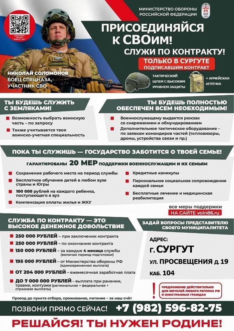 Обзор возможностей в Сургуте для тех, кто готов служить по контракту