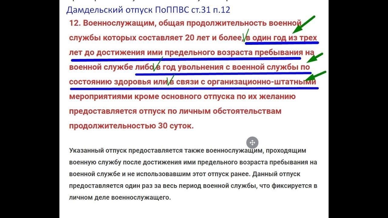 Отпуск для рядового составаРядовые военнослужащие, как правило, имеют право на отпуск один раз в год, причем общая продолжительность отпуска накапливается за 12 месяцев действительной службы. Точная продолжительность отпуска обычно составляет 30 дней, хотя она может быть изменена в зависимости от конкретных обстоятельств или требований службы.
