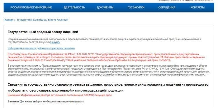 Ключевая информация, необходимая для проверки лицензии