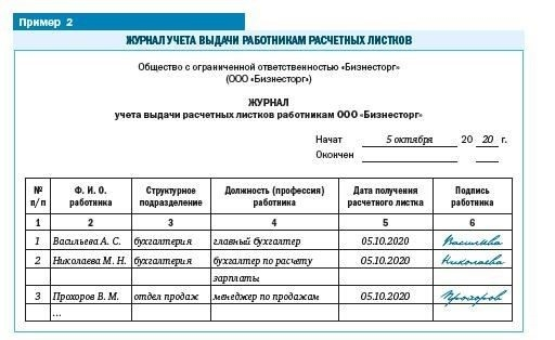 О порядке выдачи расчетных листков