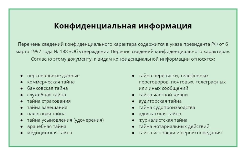 Рекомендации по предоставлению конфиденциальной информации